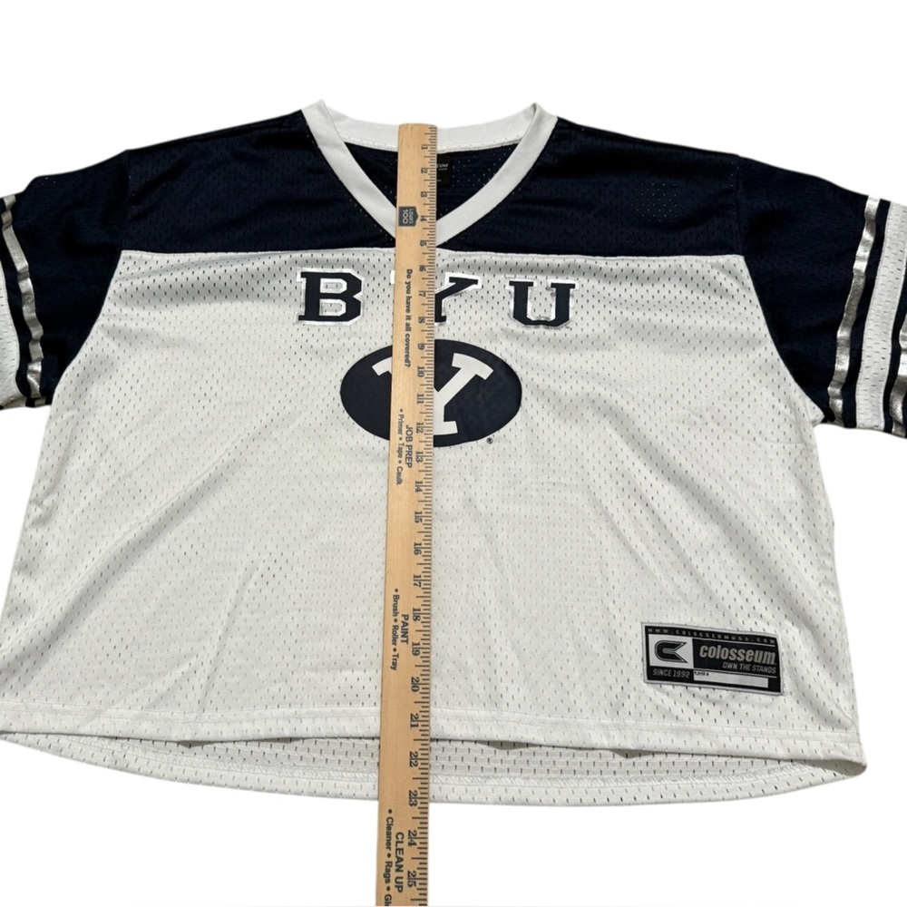 Colosseum Women's White BYU Cougars Treasure Cropped Football Jersey white XL - Picture 4 of 12